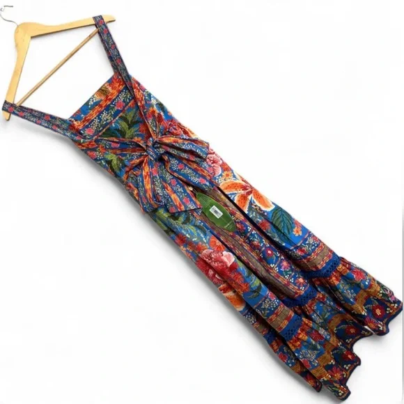 Farm Rio Floral Blue Maxi Dress Size Small NWT - Picture 7 of 8